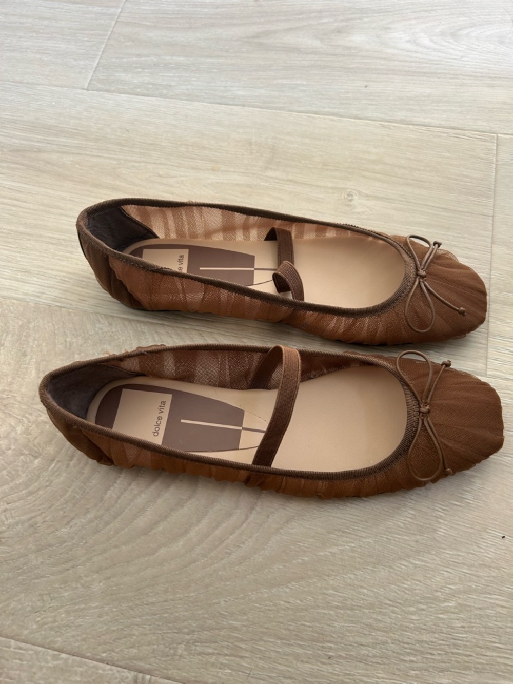Dolce Vita Brown Ballet Flats with Bow Detail